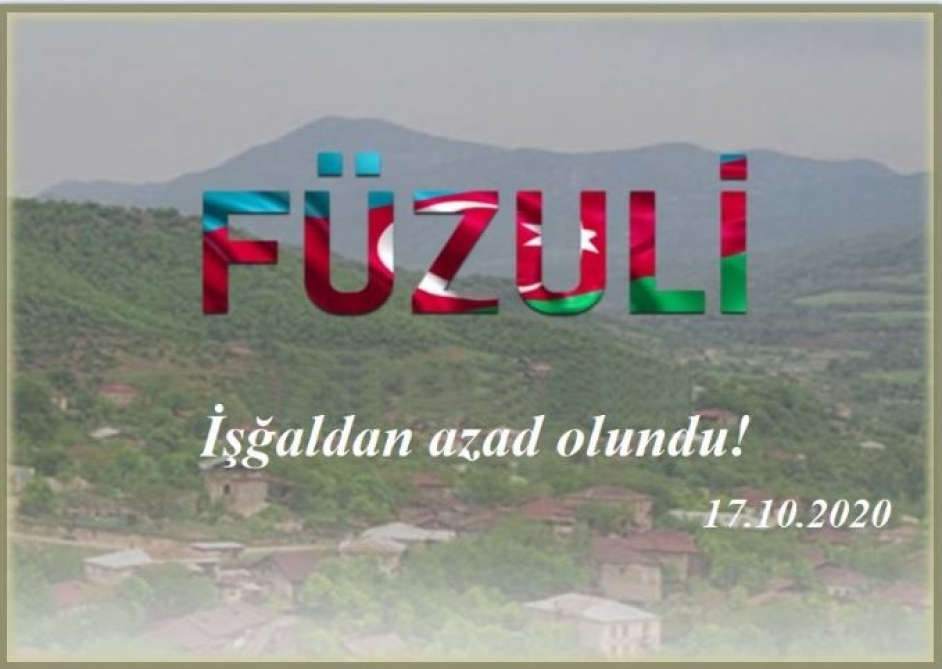 Füzuli rayonunun işğaldan azad edilməsindən 2 il ötür