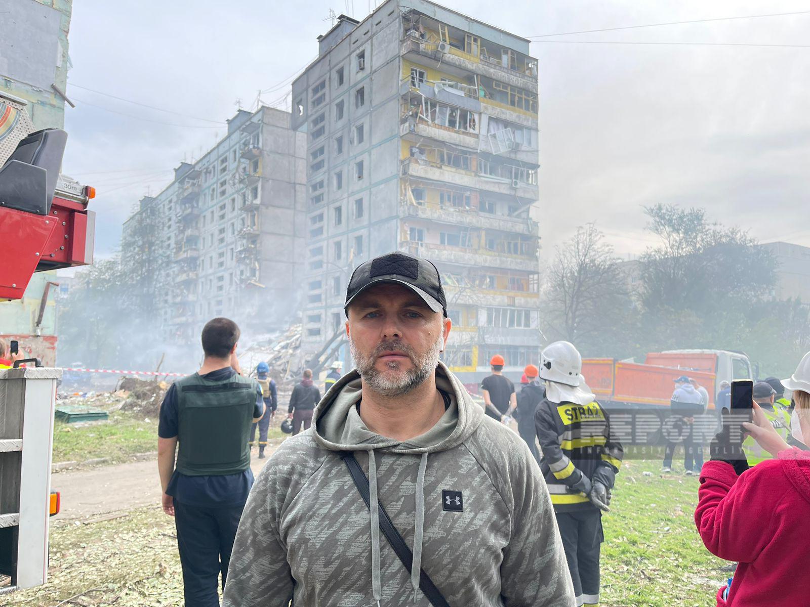 Bu gecə dağıdılan Zaporojyenin mərkəzindən FOTOREPORTAJ
