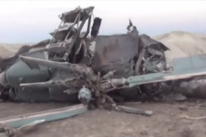 Qaraheybət aviasiya poliqonunda qəzaya ugramis Mi 17 helikopterinin qaliqlari