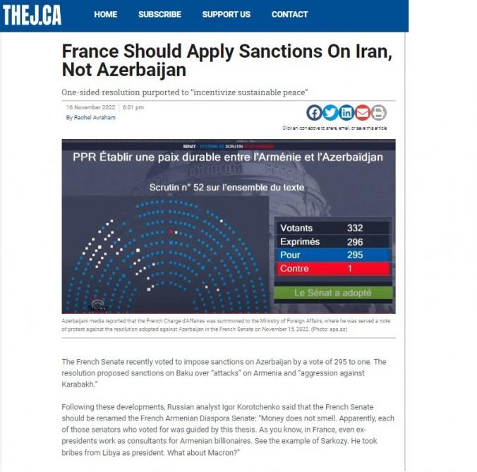 Fransanın ədalətsiz qərarı Kanadada da pislənildi - FOTO