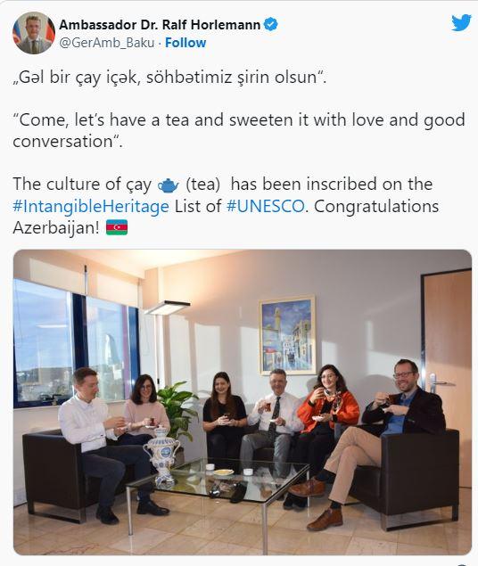 Daha bir səfirdən səmimi paylaşım - FOTO