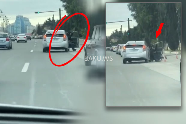 DƏHŞƏT! Sərnişin özünü hərəkətdə olan “Prius”dan yola atdı - ANBAAN VİDEO