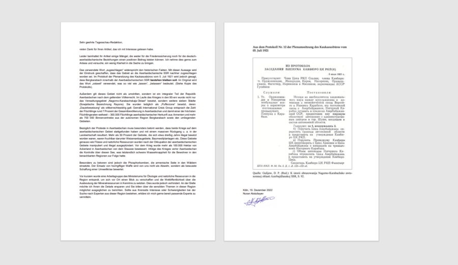 Nuran Abdullayev alman mediasını dezinformasiya yaymamağa çağırdı 3 Nuran Abdullayev alman mediasını dezinformasiya yaymamağa çağırdı