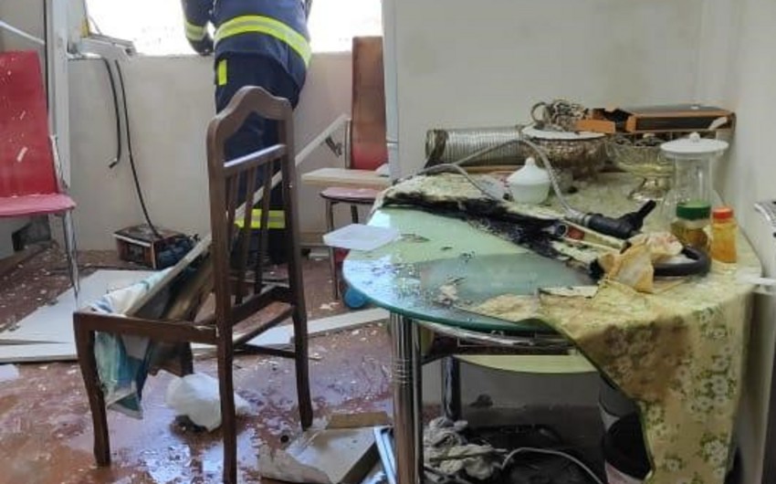 Bakıda binada partlayış oldu: yaralı var - VİDEO 1 bina 12