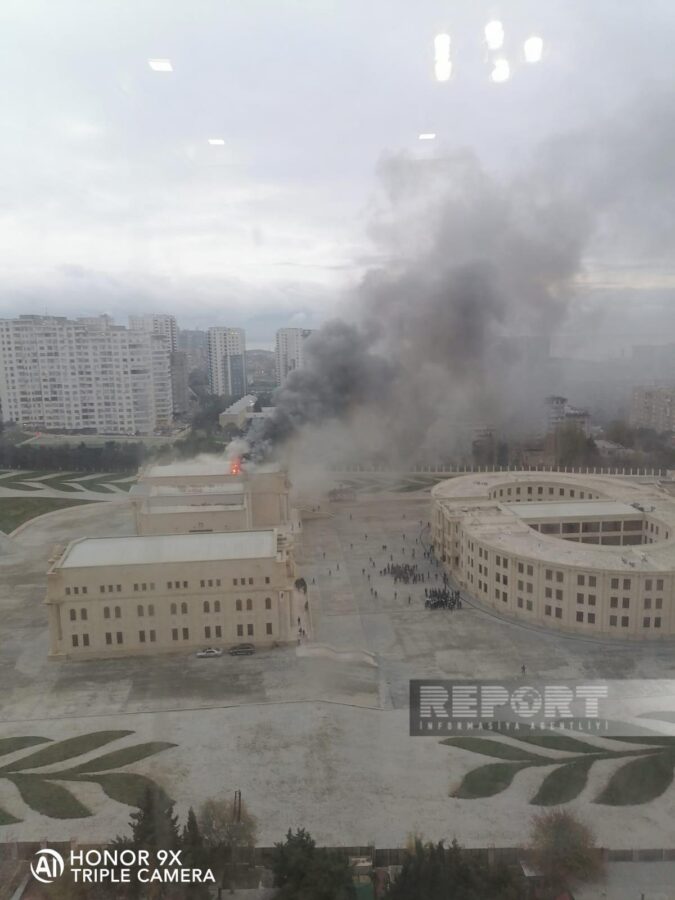 DSX Akademiyasının binasında yanğın: 14 nəfər zəhərləndi - FOTO