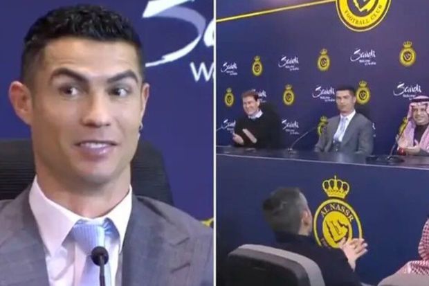 Ronaldunun ilk mətbuat konfransında dili dolaşdı – VİDEO