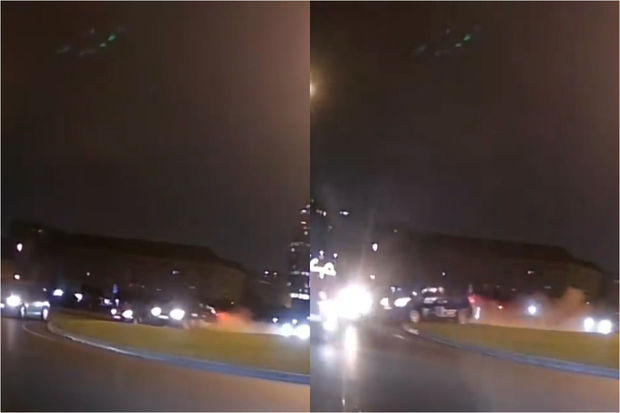 Bakıda “Prius” sürücüsünün “ağlasığmaz manevri”: Dairənin üstündən keçib qəza törətdi - VİDEO