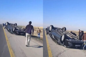 Bakı-Astara yolunda qəza: “Toyota” aşdı - VİDEO