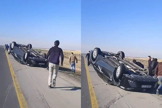 Bakı-Astara yolunda qəza: “Toyota” aşdı - VİDEO