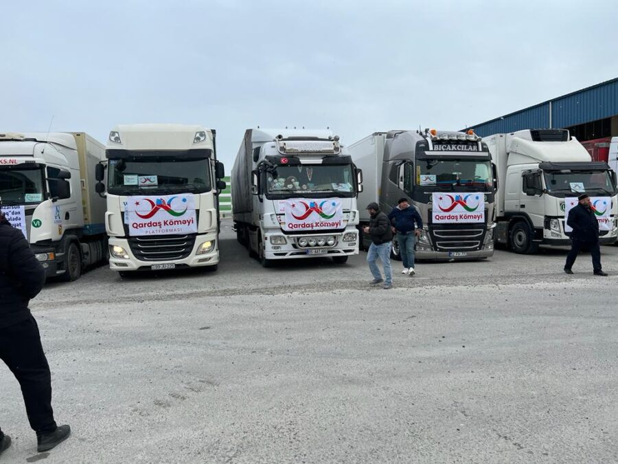 Qardaş Köməyi-nin TIR karvanı Türkiyəyə yola düşdü - VİDEO/YENİLƏNİB