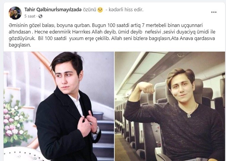 Dağıntılar altında qalan tələbə tanınmış aktyorun qardaşı oğludur - FOTOLAR