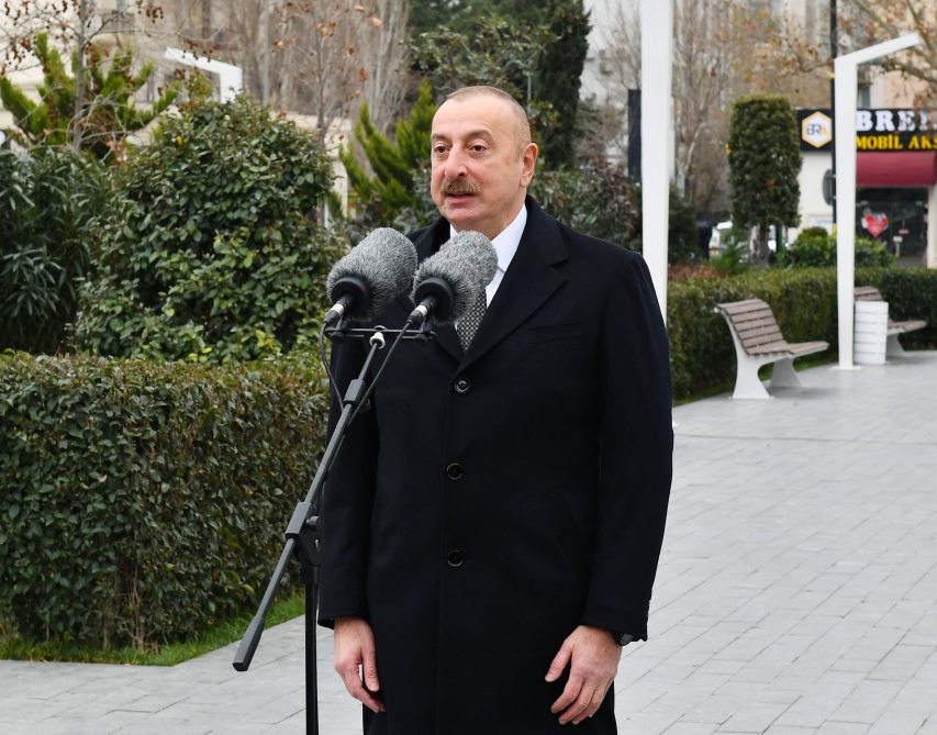 Prezident Bakıda Tofiq Quliyevin abidəsinin açılışında iştirak etdi - YENİLƏNİB