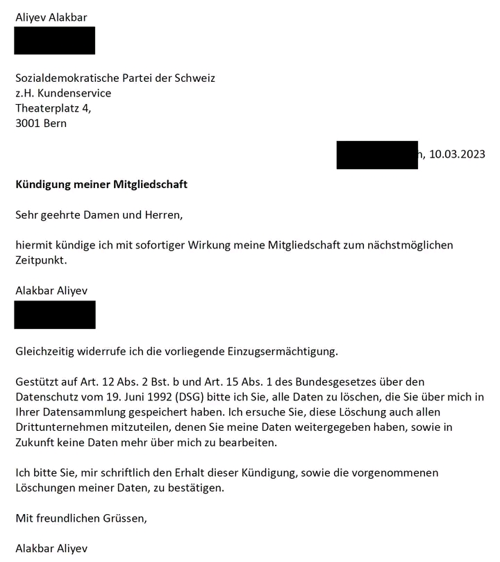 Azərbaycanlı yazıçı İsveçrədə üzv olduğu partiyadan istefa verdi