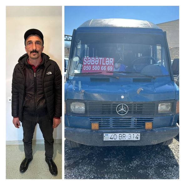 Qubada narkoman sürücü mikroavtobusu idarə edərkən... - FOTO
