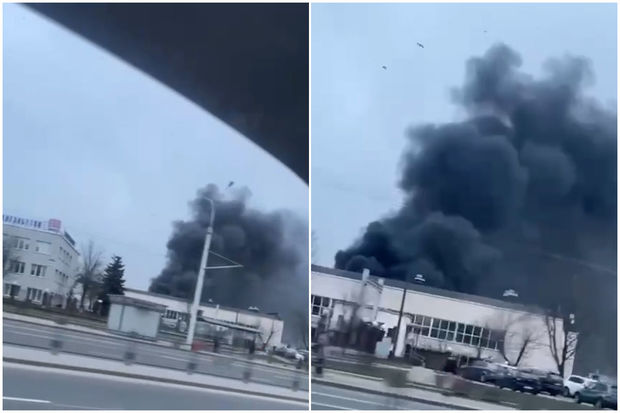 Minsk Avtomobil Zavodunda yanğın baş verdi - VİDEO