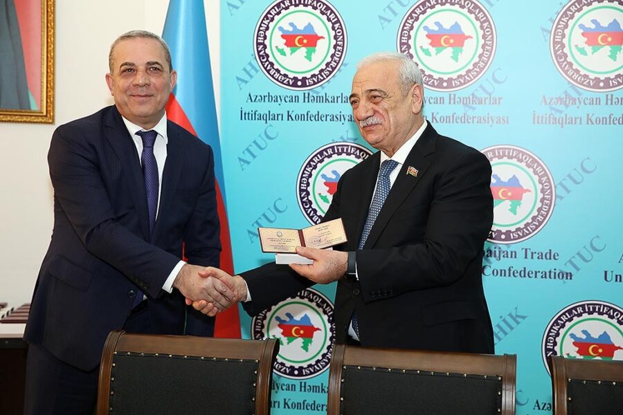 Həmkarlar ittifaqı fəallarına orden və medallar təqdim olundu - FOTOLAR