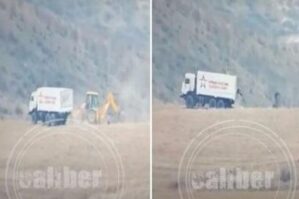 Erməni silahlıları döyüş mövqeyi inşa edir - VİDEO