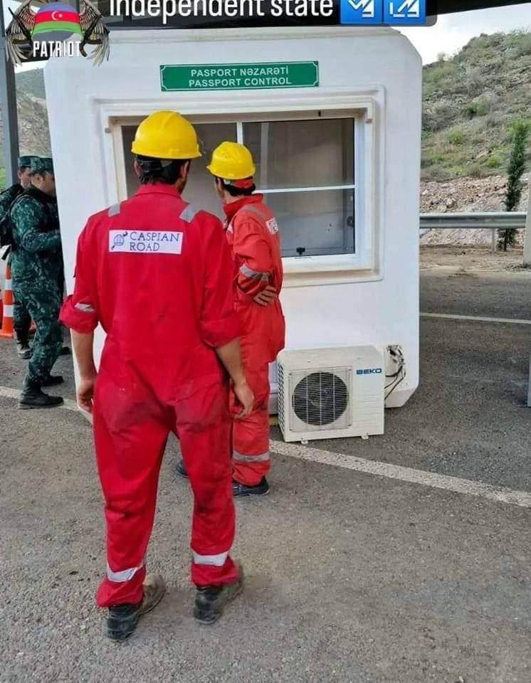 Laçın postunda pasport-yoxlanış köşkü də quruldu - FOTO