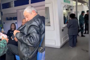 Ermənilər Laçındakı sərhəd-buraxılış məntəqəsində - VİDEO