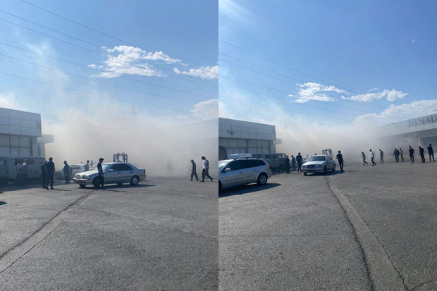 Maşın bazarında yanğın - VİDEO