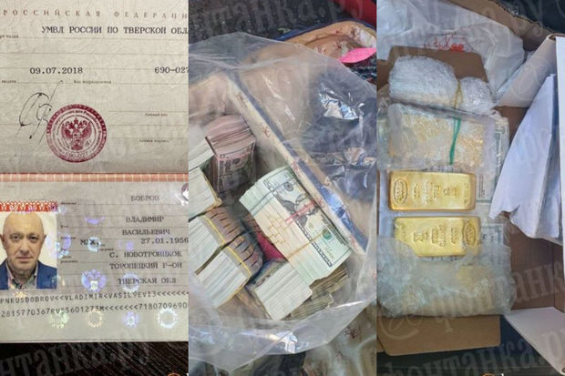Priqojinin ofisində tapılanlar: qızıl külçələr, saxta pasportlar, ağ toz, tapançalar... - FOTOLAR