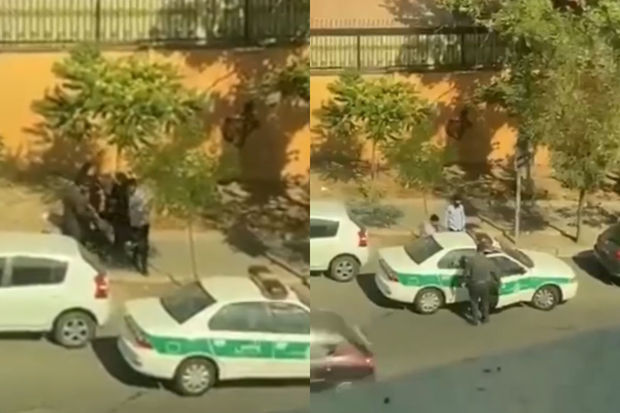 İranda polis qıza zor tətbiq etdi – VİDEO
