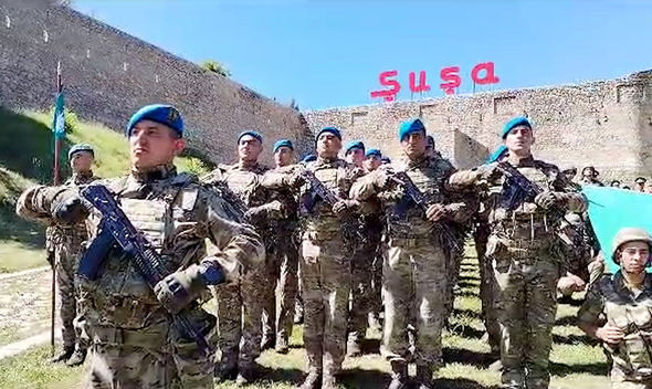 Hərbi qulluqçuların yürüşləri təşkil olundu - VİDEO