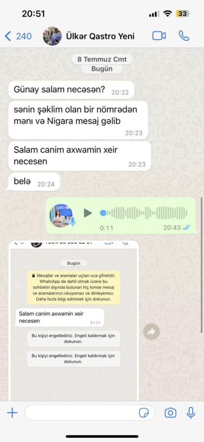 Bakıda qadın həkimlərə inanılmaz oyun: Vatsapda bunu edirlər - FOTO