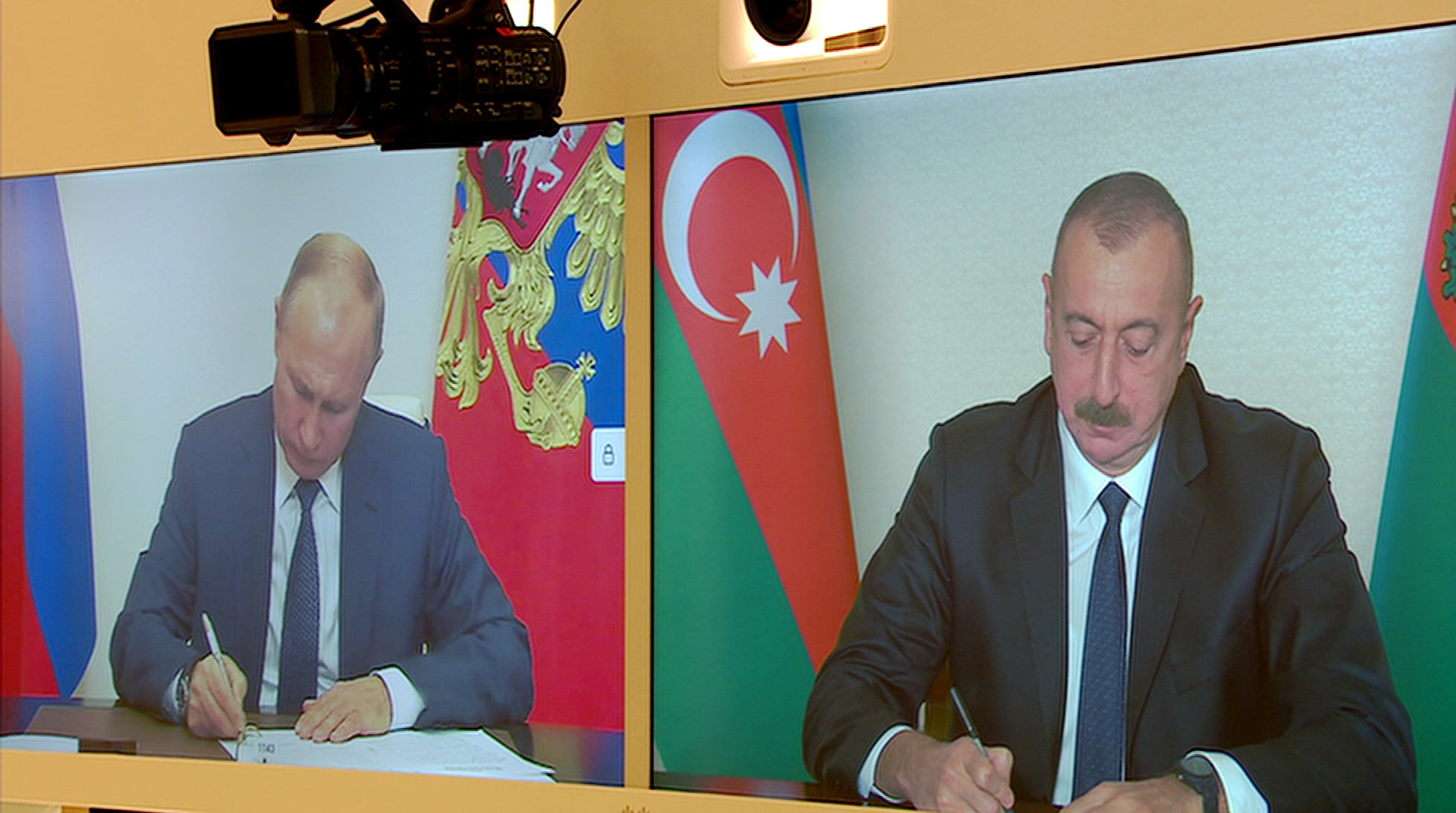Ilham Aliyev Russian President Vladimir Putin met in a videoconference format 3