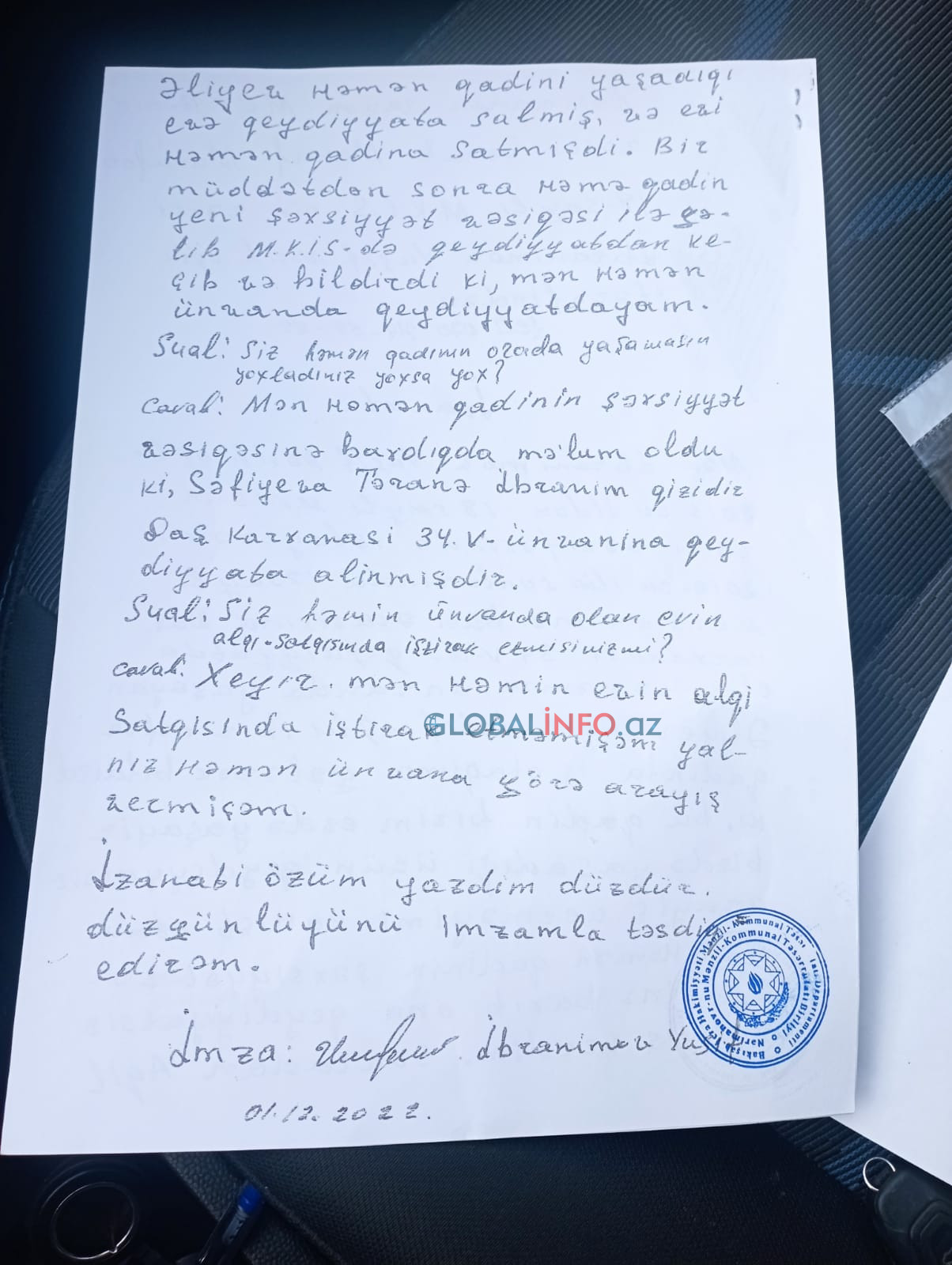 İctimai fəal Nilufər Lətif: "JEK evimi qanunsuz yolla satıb" 3 İctimai fəal Nilufər Lətif: "JEK evimi qanunsuz yolla satıb"