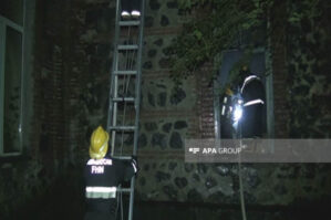 Zaqatalada kollecdə güclü yanğın - FOTOLAR