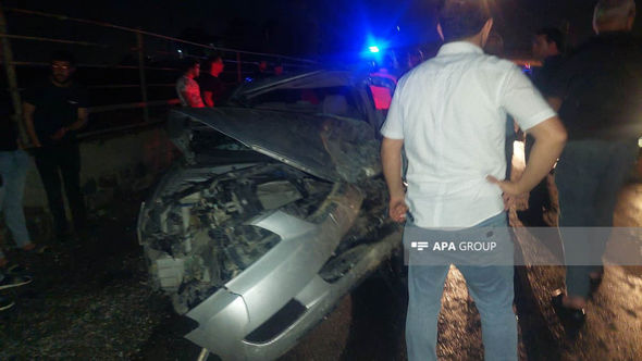 Abşeronda avtobus minik maşını ilə toqquşdu - Sürücü öldü / FOTO