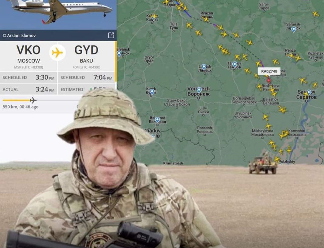 Priqojinin təyyarəsi Bakıya enib? - Açıqlama