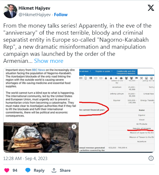 Hikmət Hacıyev Rasmusseni ifşa etdi, BBC haqda sərt tənqid söylədi