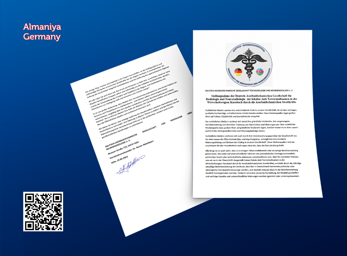 Almaniyadakı Azərbaycan icması bu ölkənin xarici işlər nazirinə müraciət etdi