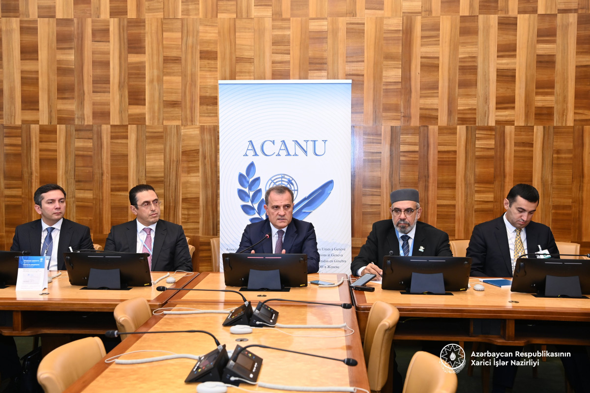 Ceyhun Bayramov İsveçrədə brifinq keçirdi - FOTO