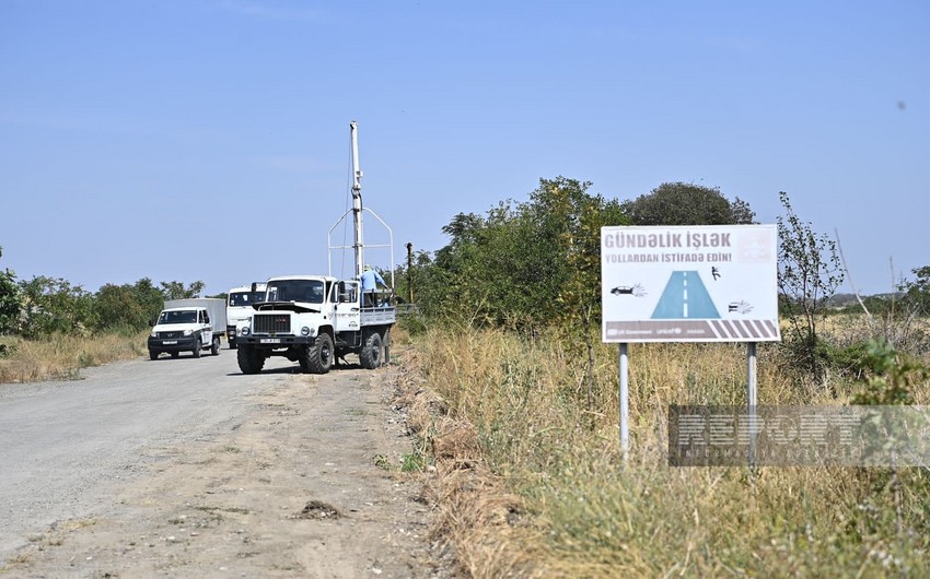 Ağdam-Xankəndi yoluna işıq çəkildi - FOTOLAR