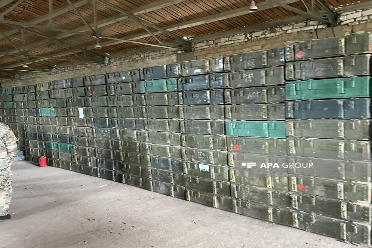 Xocalıda silah-sursat anbarı aşkarlandı - VİDEO