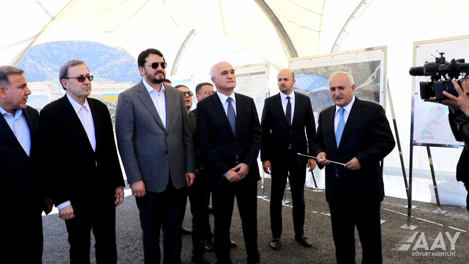 Zəngilanda Azərbaycanla İran arasında avtomobil körpüsünün təməlqoyma mərasimi keçirildi - FOTOLAR