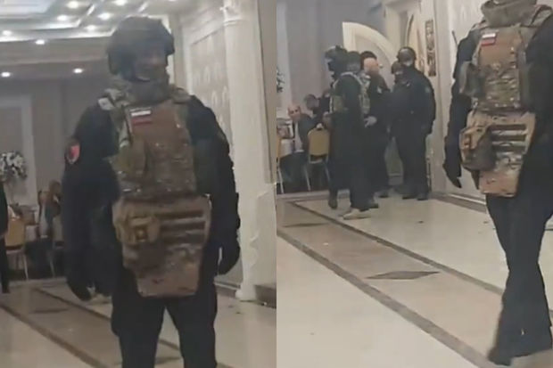 Rusiyada azərbaycanlıların toyuna basqın - VİDEO