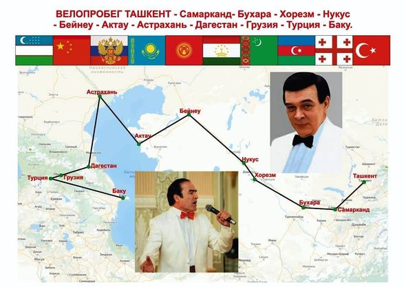 Məşhur müğənni Daşkənddən Bakıya velosipedlə gəldi - FOTO