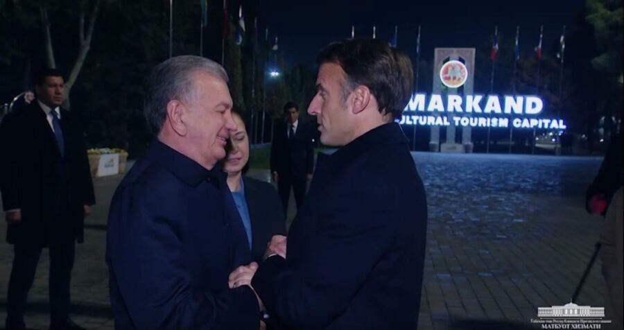 Makronla türk liderin salamlaşması maraq doğurdu - VİDEO