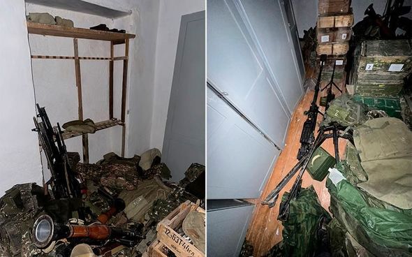 Xocalıda kitabxanadan tapılan silah-sursat - FOTOLAR