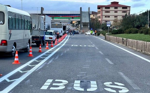 Bakı-Sumqayıt yolunda YENİLİK: avtobus zolağı çəkilir - FOTO