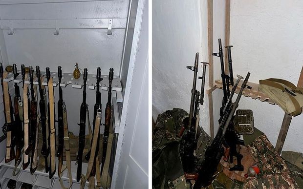 Xocalıda kitabxanadan tapılan silah-sursat - FOTOLAR