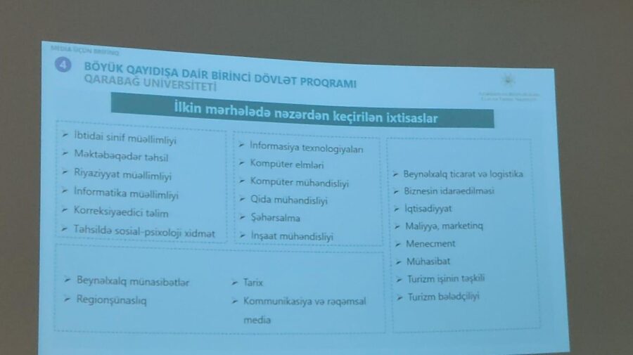 Qarabağ Universitetində tədris bu tarixdə başlayacaq - İxtisaslar
