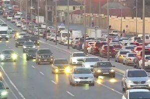 Bakının bir sıra yollarında sıxlıq müşahidə olunur - SİYAHI