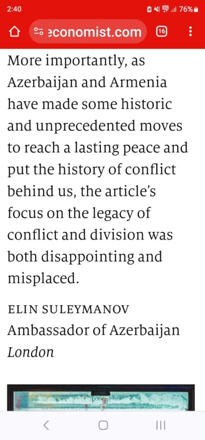 Bakı və İrəvan tarixi addımlar atır - Səfir