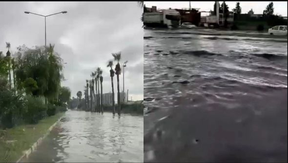 Hatayda yollar, evlər və iş yerləri su altında qaldı - FOTO