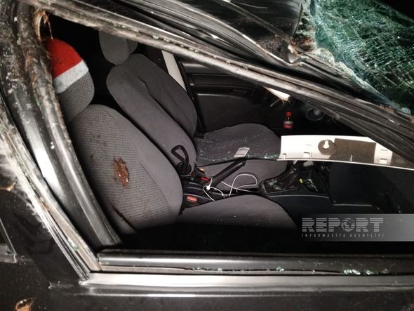 Oğuzda sürücü maşınla atı vurub öldürdü, özü xəstəxanalıq oldu - FOTOLAR